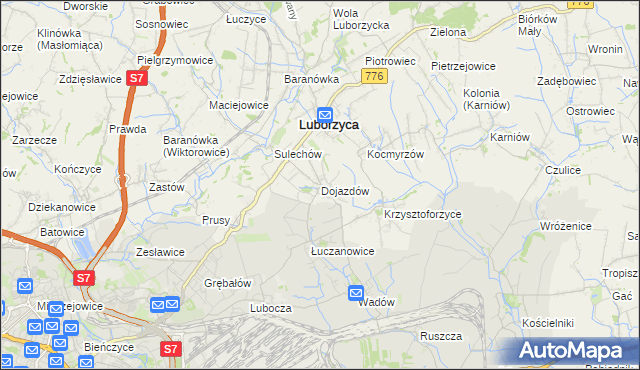 mapa Dojazdów, Dojazdów na mapie Targeo