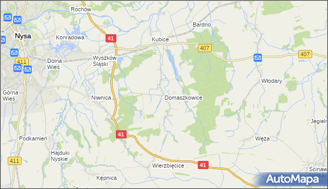 mapa Domaszkowice, Domaszkowice na mapie Targeo