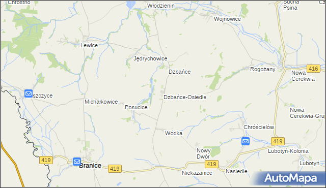 mapa Dzbańce-Osiedle, Dzbańce-Osiedle na mapie Targeo