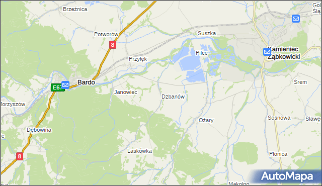 mapa Dzbanów, Dzbanów na mapie Targeo