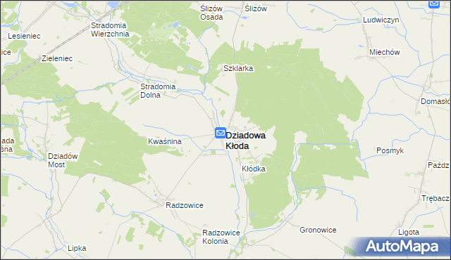 mapa Dziadowa Kłoda, Dziadowa Kłoda na mapie Targeo