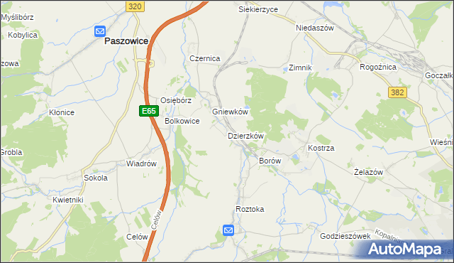 mapa Dzierzków, Dzierzków na mapie Targeo
