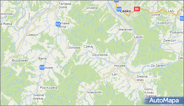 mapa Dziurdziów, Dziurdziów na mapie Targeo
