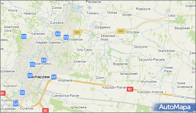 mapa Feliksów gmina Sochaczew, Feliksów gmina Sochaczew na mapie Targeo