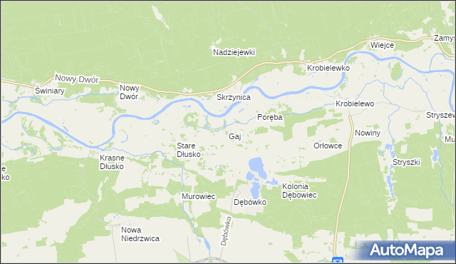 mapa Gaj gmina Przytoczna, Gaj gmina Przytoczna na mapie Targeo