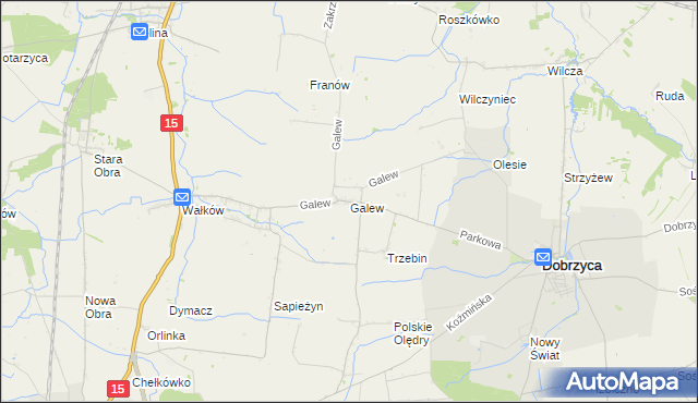 mapa Galew gmina Dobrzyca, Galew gmina Dobrzyca na mapie Targeo