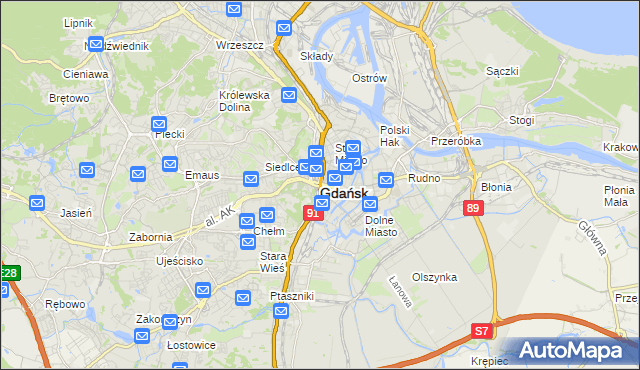 mapa Gdańska, Gdańsk na mapie Targeo