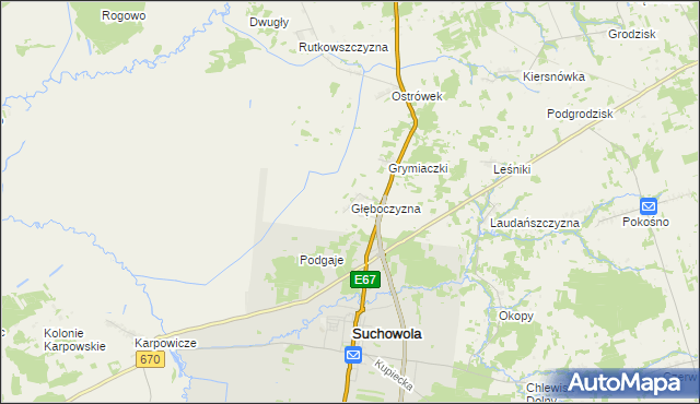 mapa Głęboczyzna, Głęboczyzna na mapie Targeo