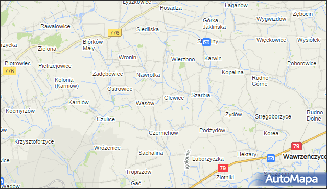 mapa Glewiec, Glewiec na mapie Targeo