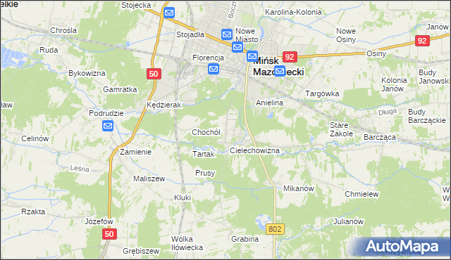 mapa Gliniak, Gliniak na mapie Targeo