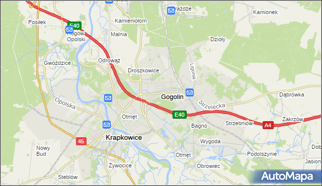 mapa Gogolin powiat krapkowicki, Gogolin powiat krapkowicki na mapie Targeo