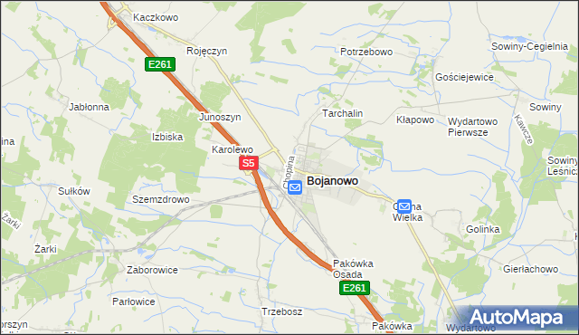 mapa Gołaszyn gmina Bojanowo, Gołaszyn gmina Bojanowo na mapie Targeo