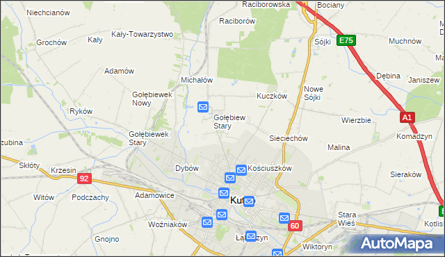 mapa Gołębiew Nowy, Gołębiew Nowy na mapie Targeo