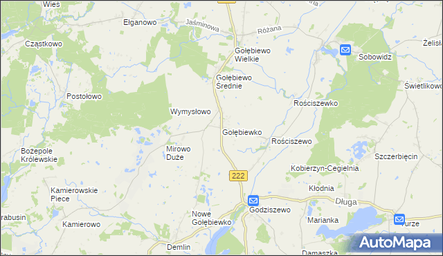 mapa Gołębiewko gmina Trąbki Wielkie, Gołębiewko gmina Trąbki Wielkie na mapie Targeo