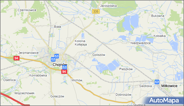 mapa Goliszów, Goliszów na mapie Targeo