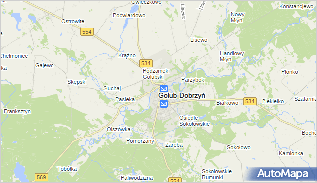 mapa Golub-Dobrzyń, Golub-Dobrzyń na mapie Targeo