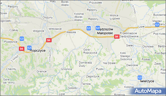 mapa Góra Ropczycka, Góra Ropczycka na mapie Targeo
