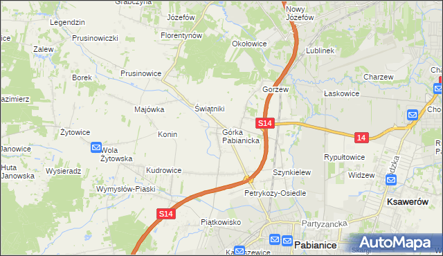 mapa Górka Pabianicka, Górka Pabianicka na mapie Targeo