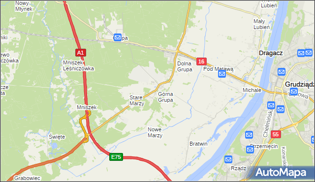 mapa Górna Grupa, Górna Grupa na mapie Targeo