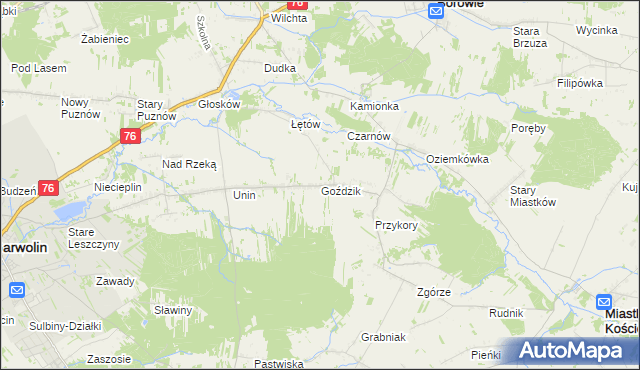 mapa Goździk, Goździk na mapie Targeo