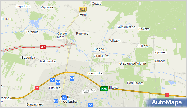 mapa Grabanów, Grabanów na mapie Targeo