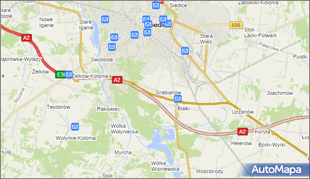 mapa Grabianów, Grabianów na mapie Targeo