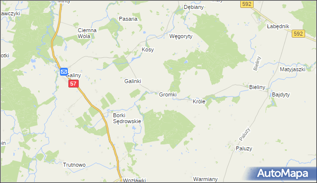 mapa Gromki, Gromki na mapie Targeo