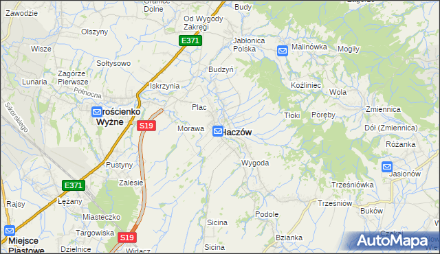 mapa Haczów, Haczów na mapie Targeo