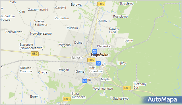 mapa Hajnówka, Hajnówka na mapie Targeo
