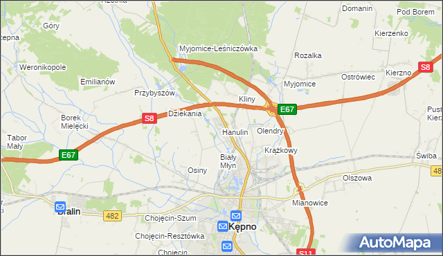 mapa Hanulin, Hanulin na mapie Targeo
