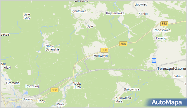 mapa Hedwiżyn, Hedwiżyn na mapie Targeo