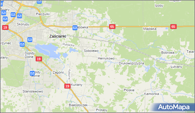 mapa Henrykowo gmina Supraśl, Henrykowo gmina Supraśl na mapie Targeo