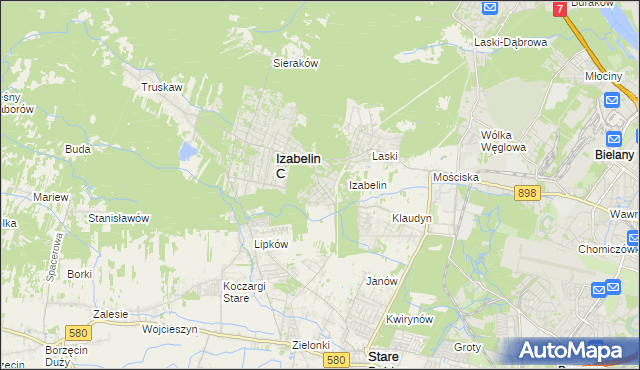 mapa Izabelin B, Izabelin B na mapie Targeo