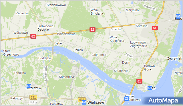 mapa Jachranka, Jachranka na mapie Targeo