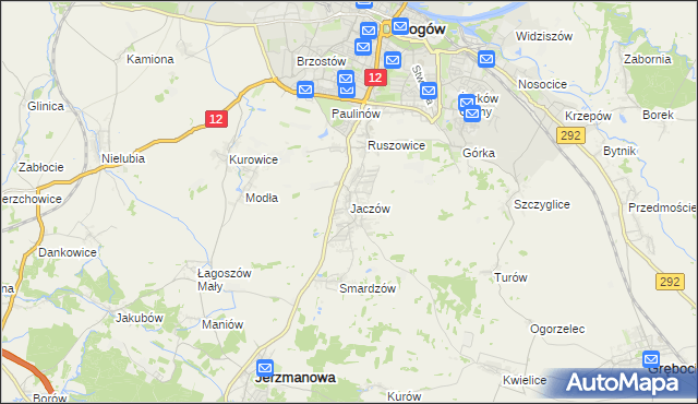 mapa Jaczów, Jaczów na mapie Targeo
