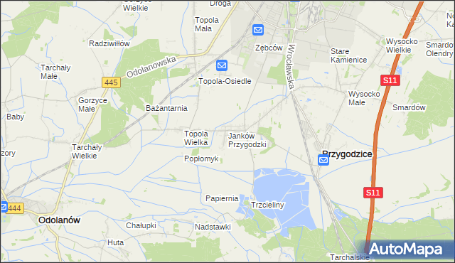 mapa Janków Przygodzki, Janków Przygodzki na mapie Targeo