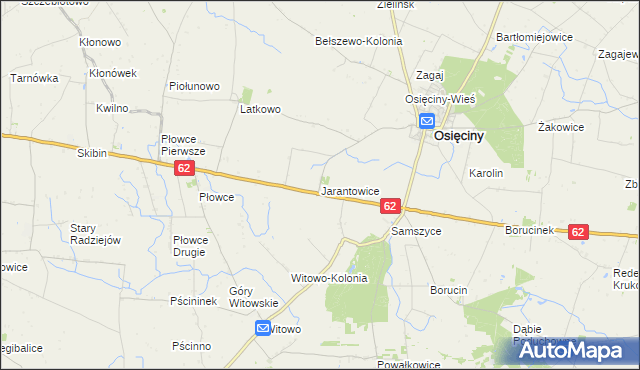 mapa Jarantowice gmina Osięciny, Jarantowice gmina Osięciny na mapie Targeo