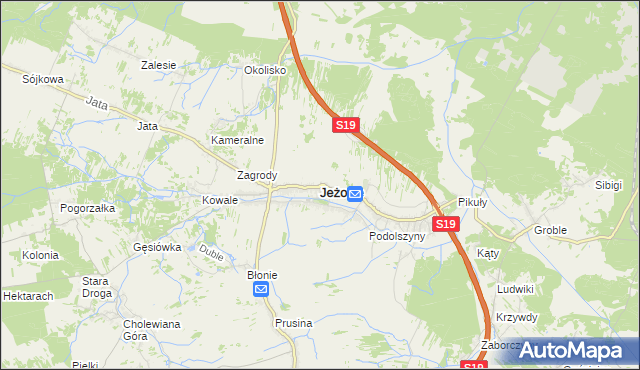 mapa Jeżowe, Jeżowe na mapie Targeo