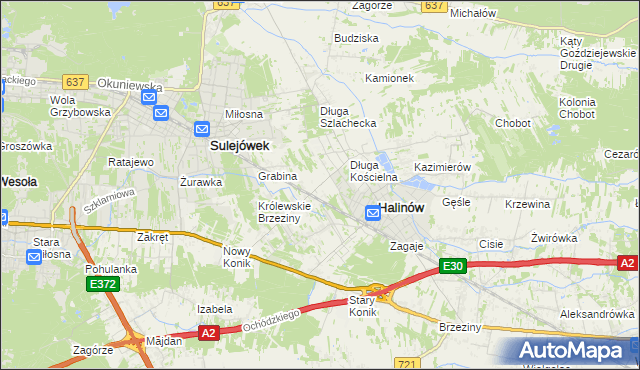 mapa Józefin gmina Halinów, Józefin gmina Halinów na mapie Targeo