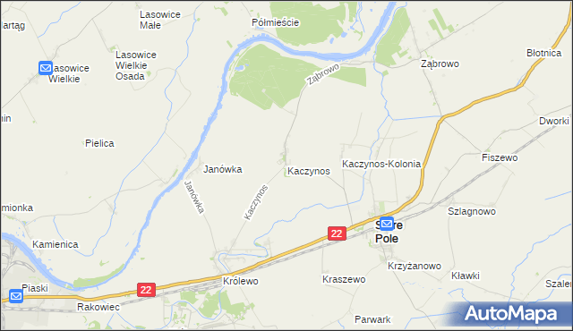mapa Kaczynos, Kaczynos na mapie Targeo