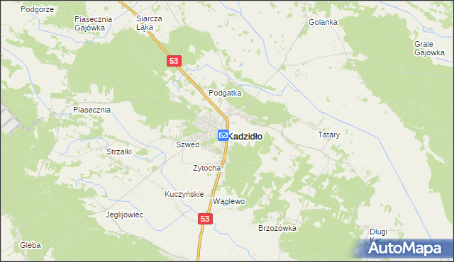 mapa Kadzidło, Kadzidło na mapie Targeo