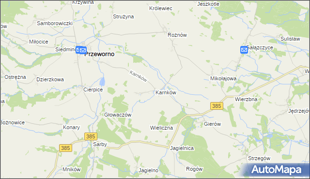 mapa Karnków gmina Przeworno, Karnków gmina Przeworno na mapie Targeo