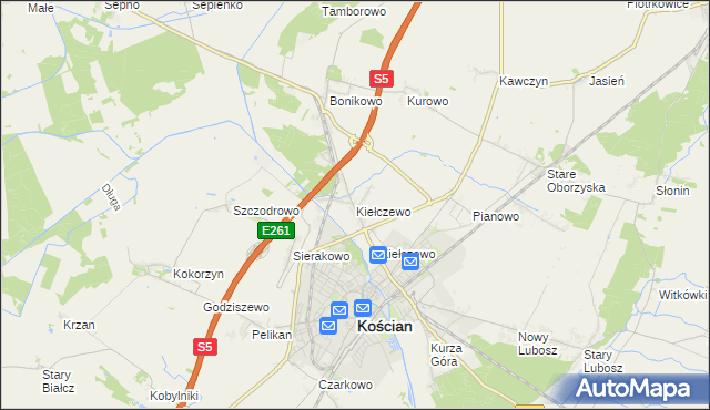 mapa Kiełczewo, Kiełczewo na mapie Targeo