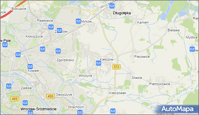 mapa Kiełczów, Kiełczów na mapie Targeo