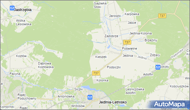 mapa Kieszek, Kieszek na mapie Targeo