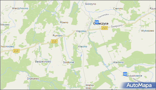 mapa Klęcino, Klęcino na mapie Targeo