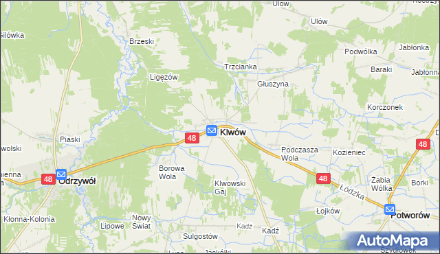 mapa Klwów, Klwów na mapie Targeo