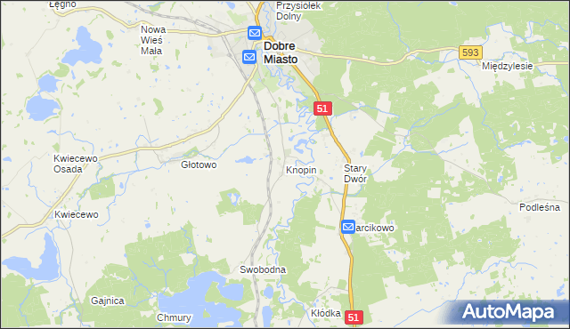 mapa Knopin, Knopin na mapie Targeo