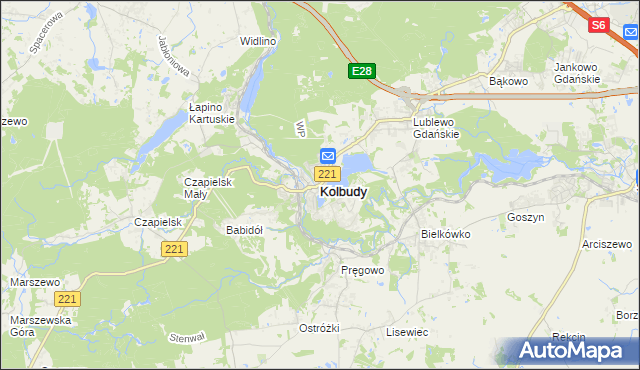 mapa Kolbudy, Kolbudy na mapie Targeo