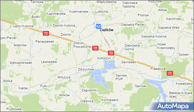 mapa Kołoszyn, Kołoszyn na mapie Targeo